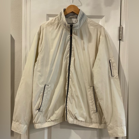 NWOT Tommy Bahama Men's Cream Windbreaker Bomber Jacket - Picture 2 of 10